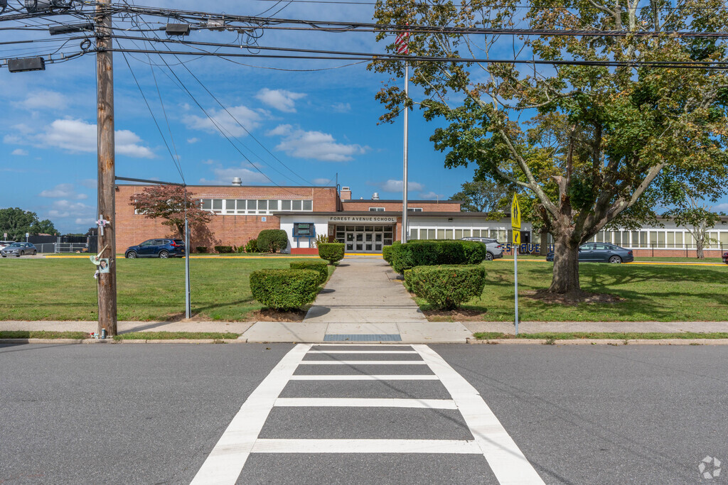 The path to the main entrance at Forest Avenue School.
