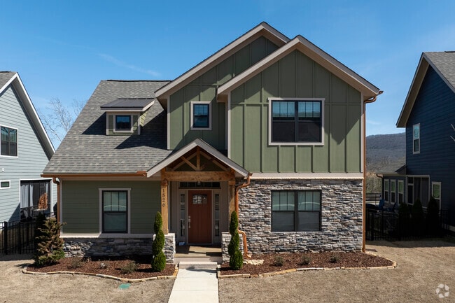 This mixed rustic and contemporary styled home is typical of many homes in the Ryland area.