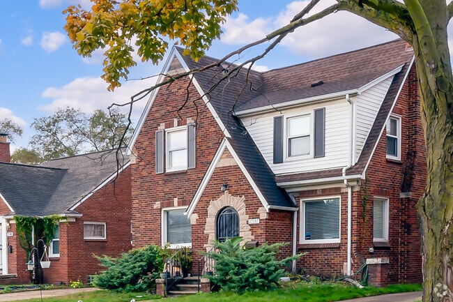 There are many Tudor Revival-styled homes in Schulze, such as this one.