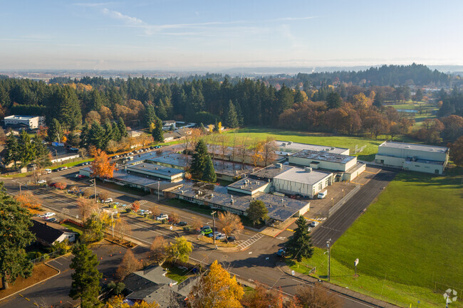 An elevated view of Judson Middle School in Fay Wright, Salem.