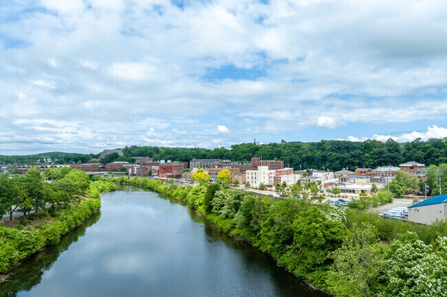 Downtown Ansonia is situated on the bank of the Naugatuck River.