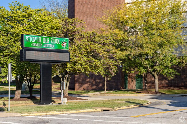 A large marquee for Pattonville Sr. High School in Maryland Heights greets students.