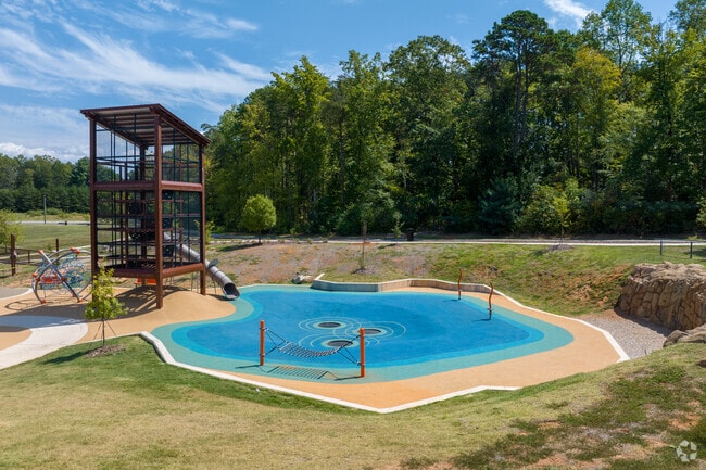 Grant Park features a three-story slide for youngsters who use its playground.