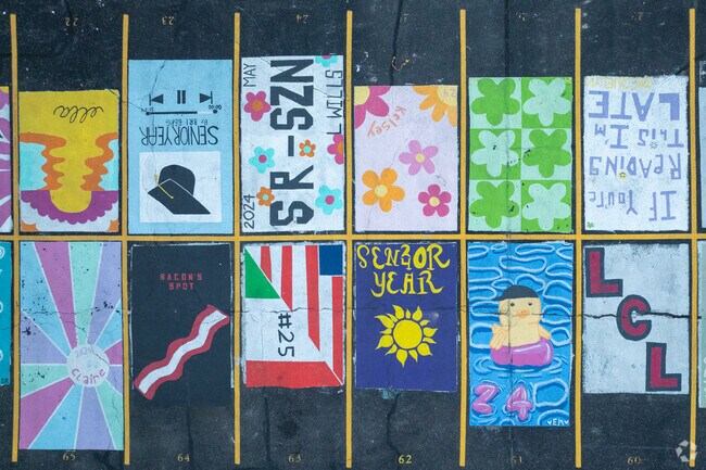 Lowell Senior High School, Parking lot.