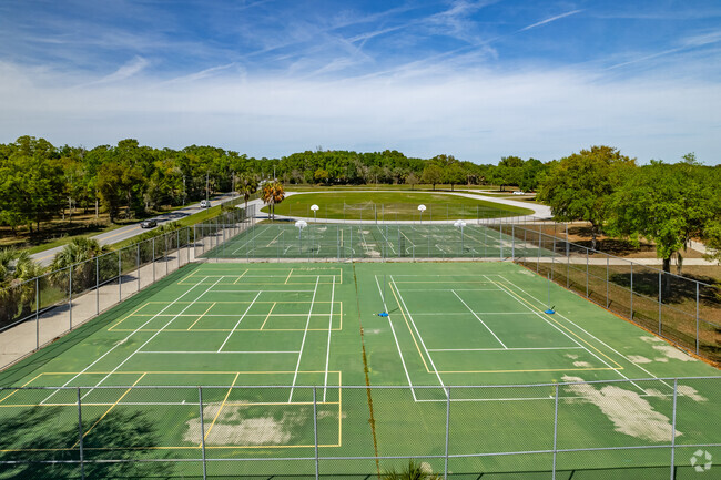 Students love to play hoops on the basketball courts at West Port High School.