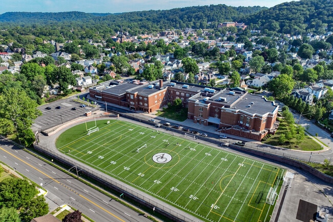 Quaker Valley Middle School offers students a football and track field.