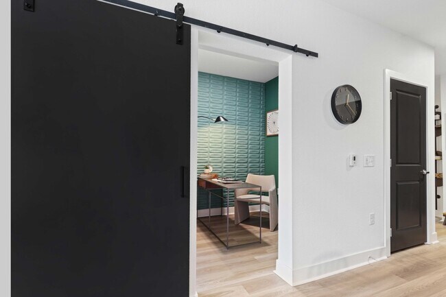 Study with barn doors