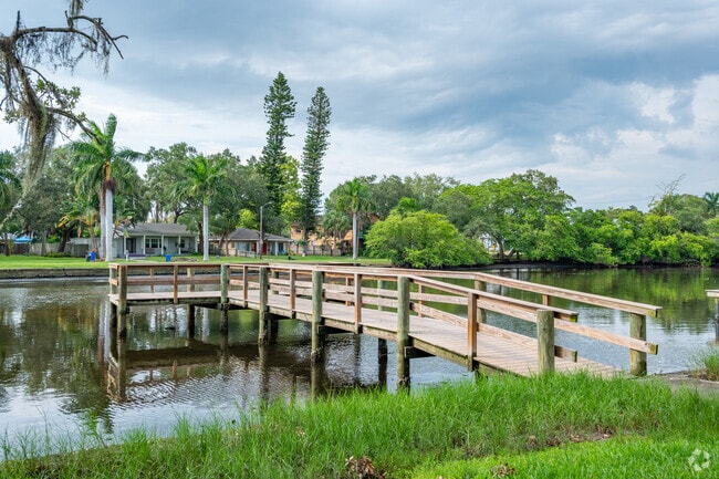 Fishing and kayaking launch from the dock at John and Rebeca Neal Park.