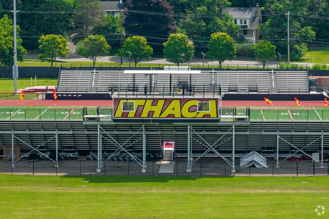 Ithaca Senior High School is located near Northwest Ithaca, and has yellow and red team colors.