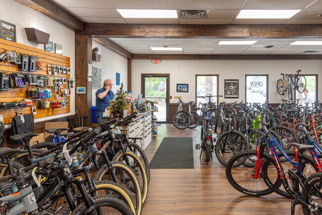 Mountain bikers in Hethwood-Prices Fork have The Bike Barn to get parts and service.
