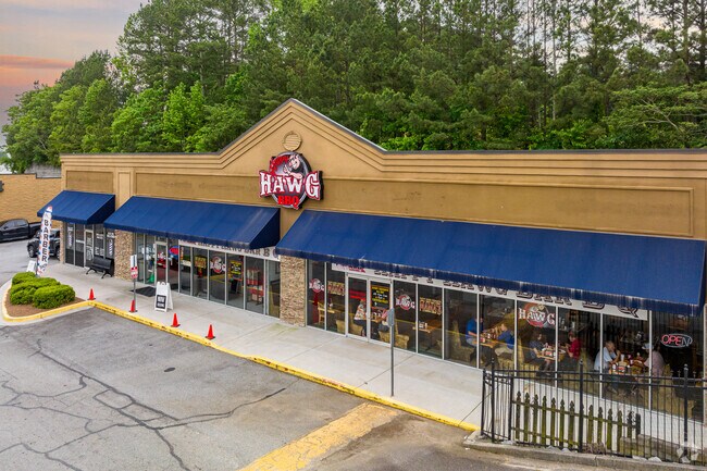 Grab some barbecue from the Happy Hawg in Hiram, GA.
