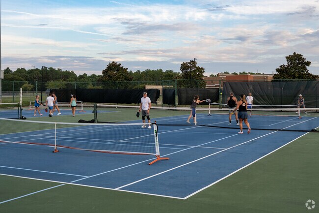 Residents of Lords Creek enjoy playing pickleball at Veterans Park.