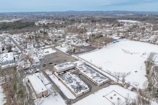 An aerial view of Boston Higashi School in Holbrook, MA.