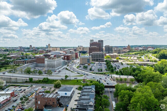 Downtown Akron is a short ten minute commute for the residents of Cuyahoga Falls, Ohio.