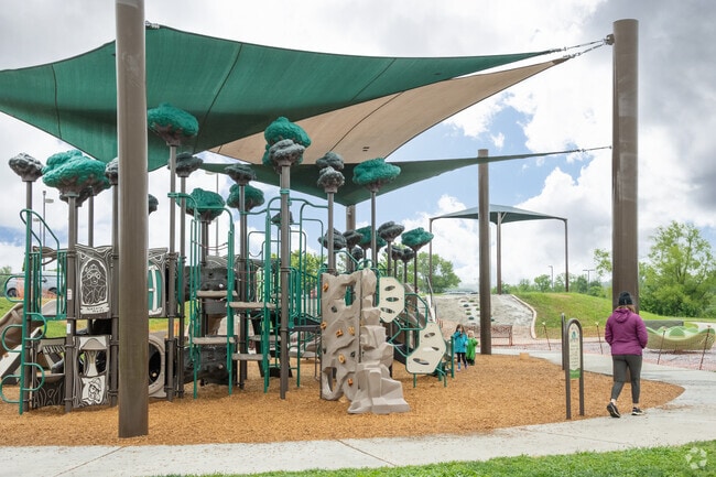 Many children enjoy coming to the Mills River Park to play in Mills River.
