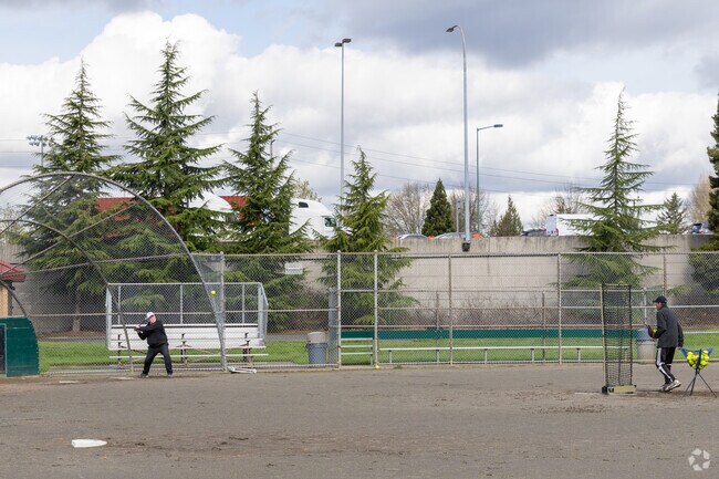 Locals can join a game of baseball at the Cedar River Park in Renton, WA.