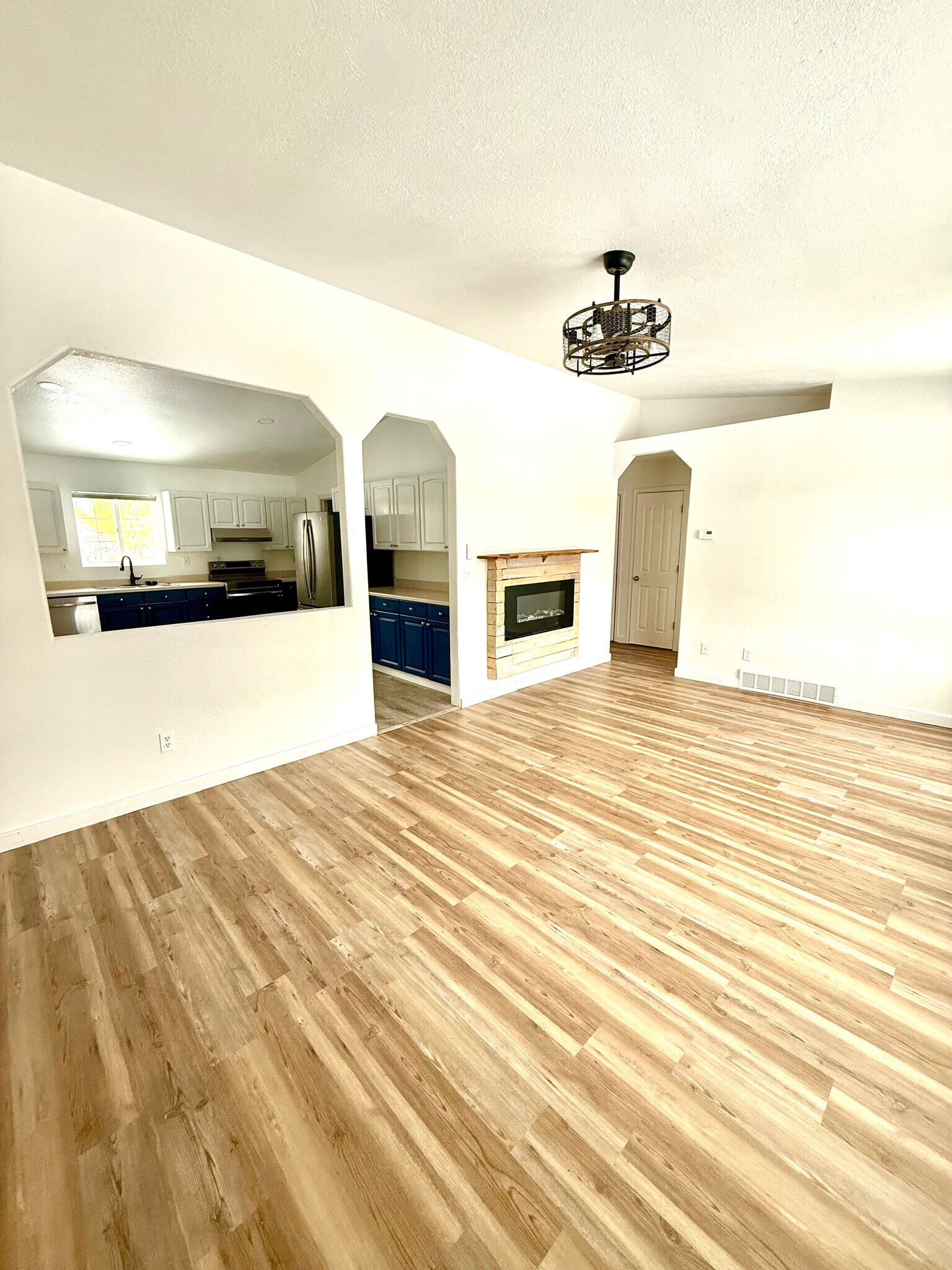 Front Living Room with electric fireplace