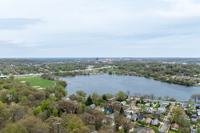 A view of Summit Lake and downtown Akron from Kenmore.