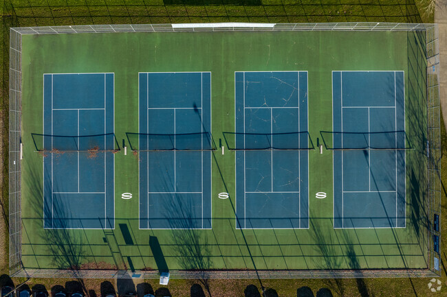 Looking down on the tenis courts at Skyview High School.