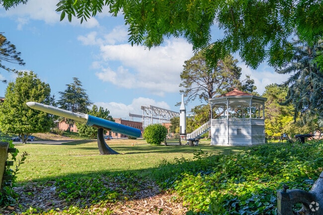 Alden Park in Vallejo on Mare Island features a Naval missile.