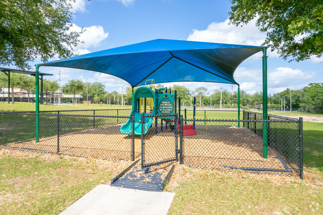Students of Spring Lake Elementary School in Spring Valley can play on a shaded playground.