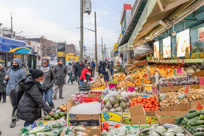 Utica Ave is a lively commercial market place in East Flatbush.