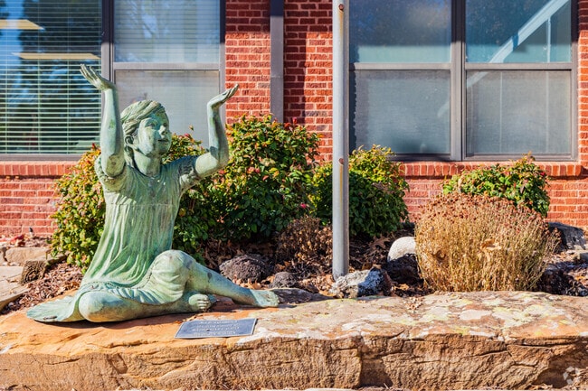 Here is an art sculpture of Katherine I. Daily Elementary School