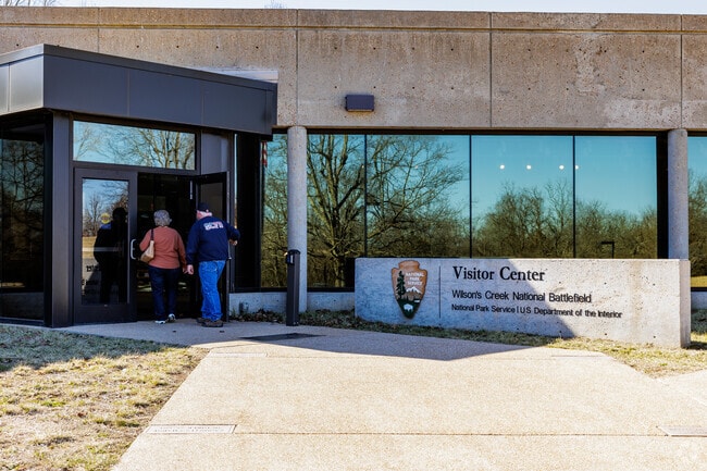 Wilson’s Creek Battlefield, 14 miles south of West Springfield, draws families and history fans for outdoor walks.