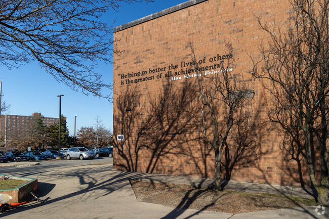 Side view of Asa Messer Elementary School at Bridgham in Providence.