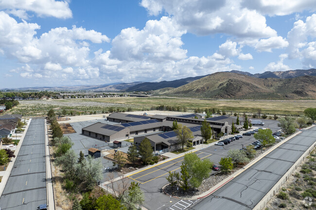 An aerial view of Donner Springs Elementary School facing North East.