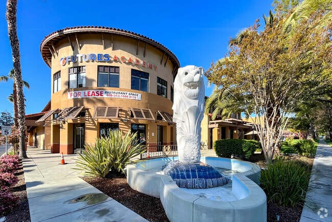 MERLION symbol of Singapore on Steven Creek Blvd in Downtown Cupertino.