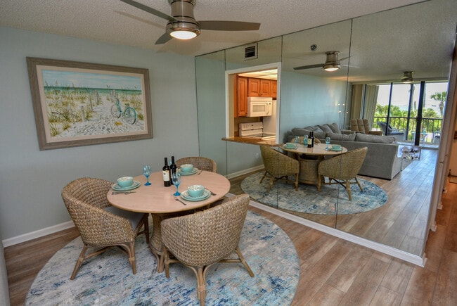 Mirrored wall brings outdoor in!