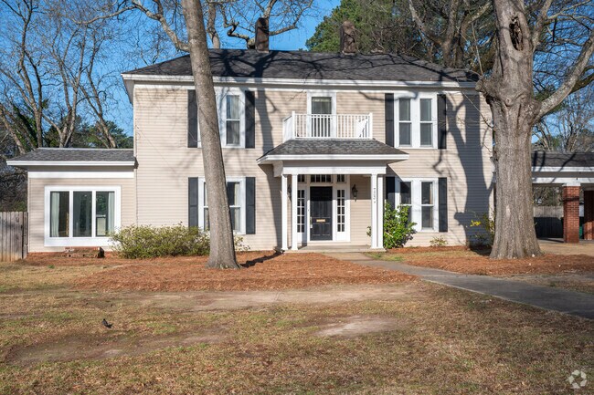 Colonial revival homes dot the landscape throughout the Joyner neighborhood.
