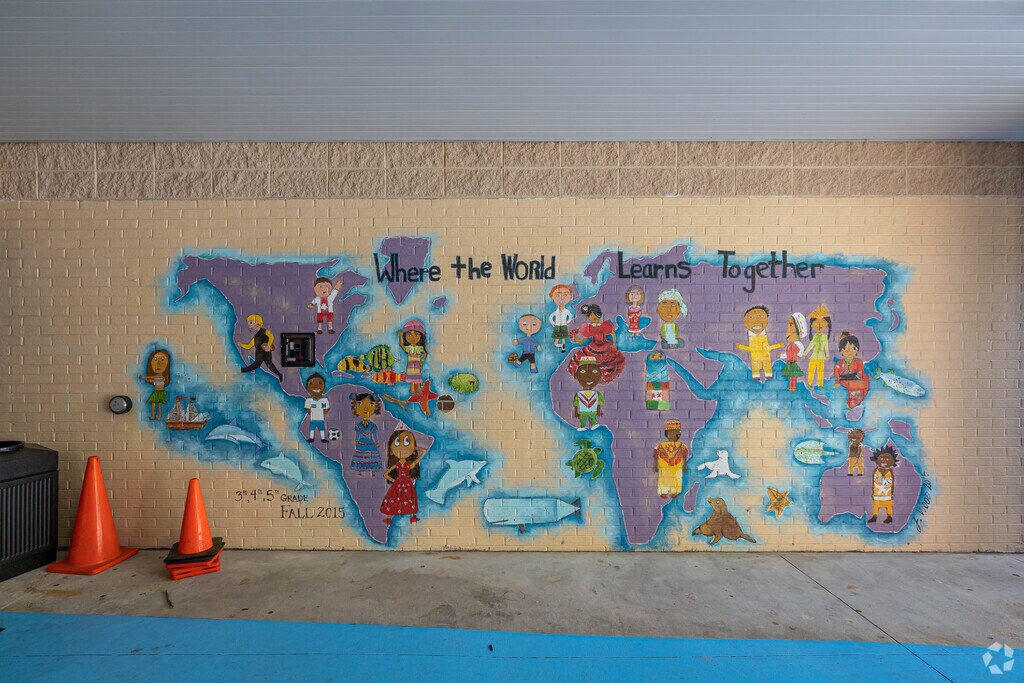 This mural is located at Fox Road Elementary School in Northeast Raleigh.