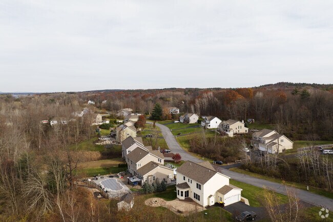 An aerial view of Stillwater's many colonial-style homes.