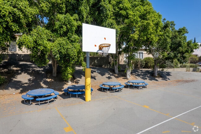 Students at St. Teresa Of Avila Elementary School can play basketball during recess.
