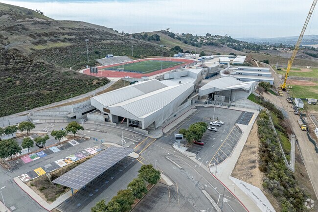 Diamond Ranch High School has distinctive architecture.