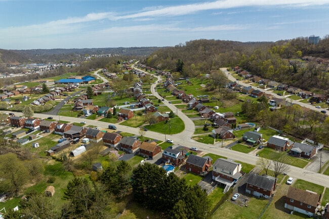 In the Liberty neighborhood red brick one and two story homes with sizable lawns are popular.