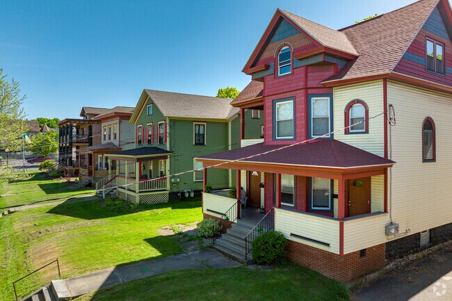 Many homes in Tipp Hill are multifamily homes, like these Victorians seen here.