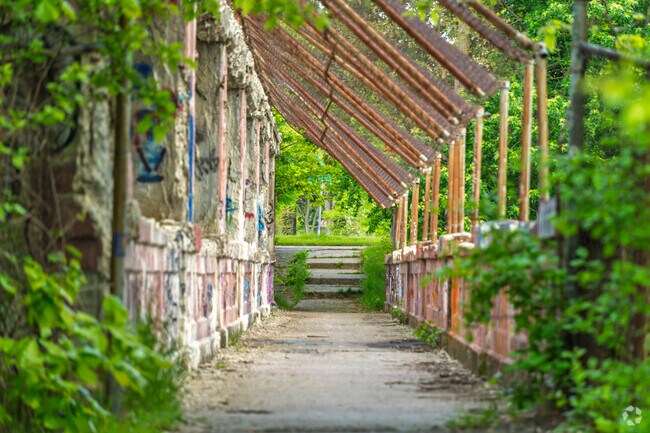 The Flint River Trail crosses the Flint River via the historic Utah Dam Bridge.
