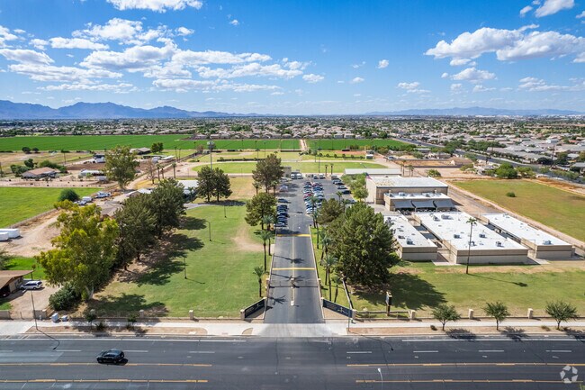 A bird's-eye view of the Arizona Lutheran Academy campus in Phoenix.