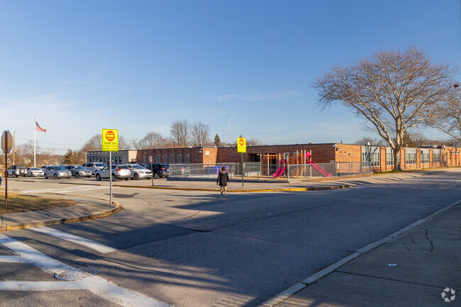 Side view of he play area at Orlo Ave Elementary School in East Providence.