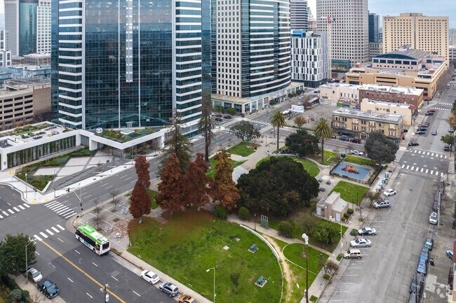 Old Oakland's Lafayette Square Park a green oasis in the neighborhood.