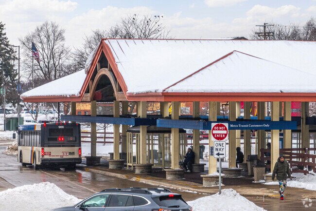South Park Street in Bram's Addition is full of bus stops, including this bus depot.