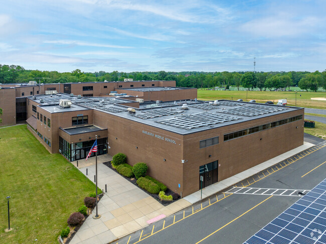 Entrance and drop off area at Marlboro Middle School in Morganville.