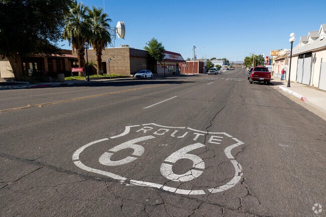 Route 66 signs in Needles guide travelers through an iconic journey.