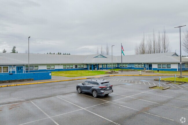 Plenty of parking at Frontier Junior High School.