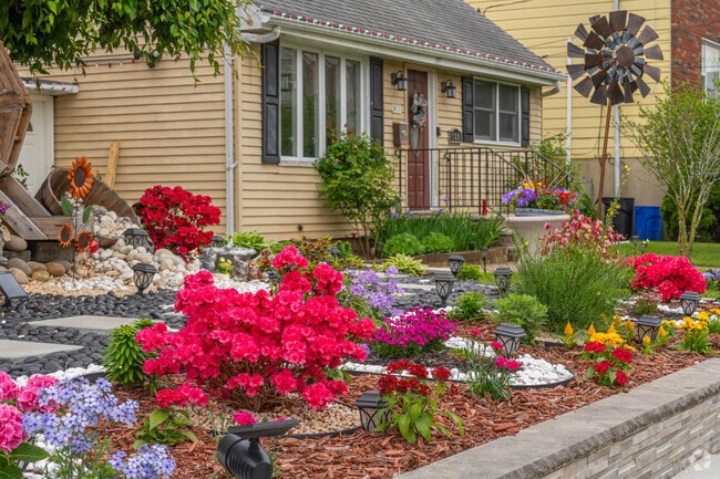 Homes in Lodi can be seen with lush gardens planted out front.
