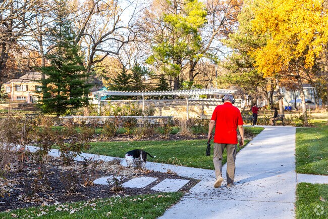 Enjoy a walk in the rose garden at Antioch Park any time of year.