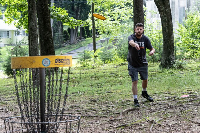 Test your frisbee skills at Federal Hill's Page Park Disc Golf Course.
